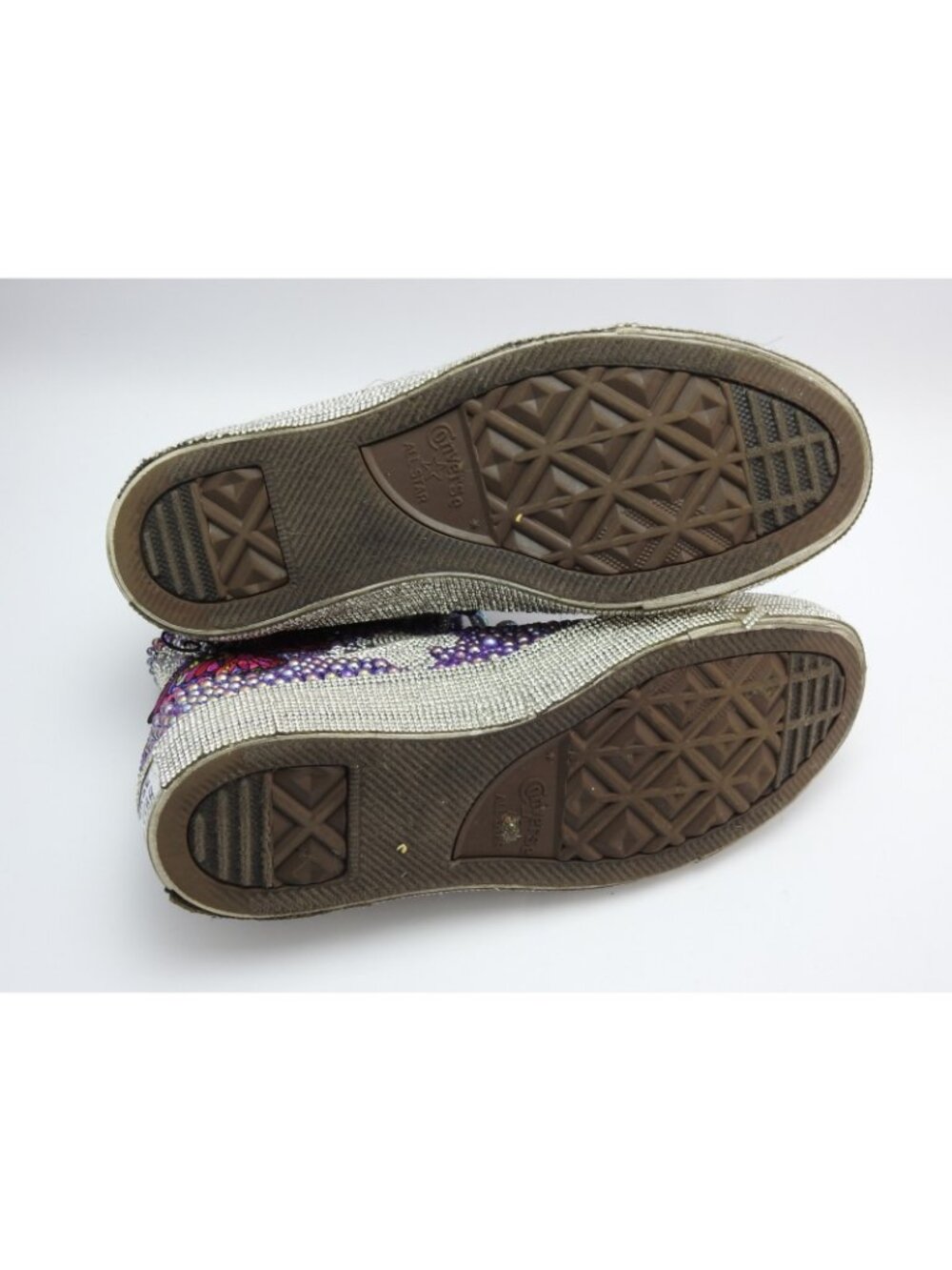 Converse All Star Custom Rhinestone Butterfly High Top Sneakers Purple Women's 9 - Picture 7 of 8
